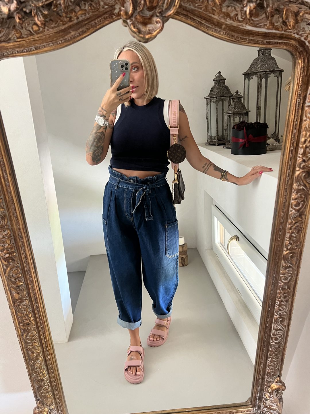 Jeans vita deals arricciata