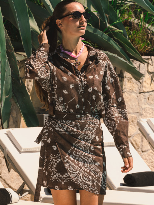 Minigonna pareo bandana cacao
