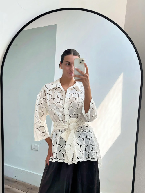 Maxi camicia Sangallo