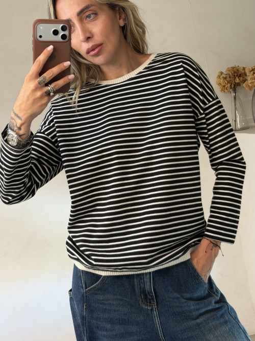 Maglia righe costine