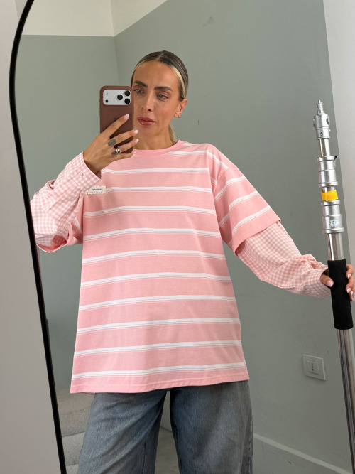 Maglia combinata righe