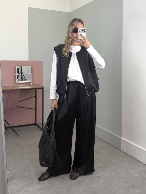 Set gilet+pantaloni satin