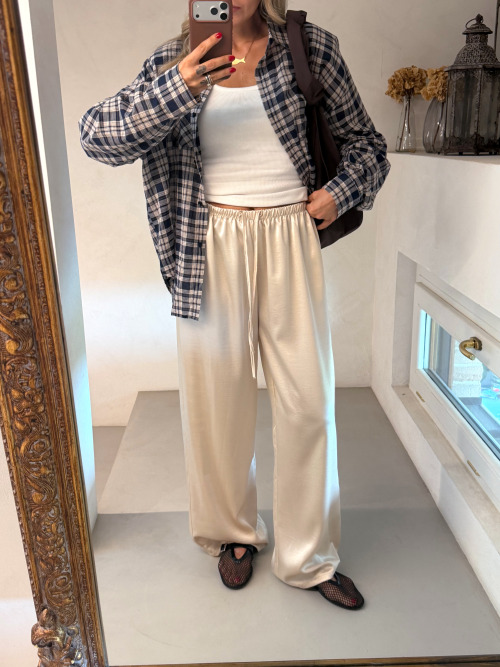 Pantalone ampio satin