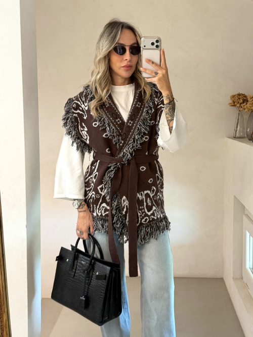 Gilet in maglia paisley