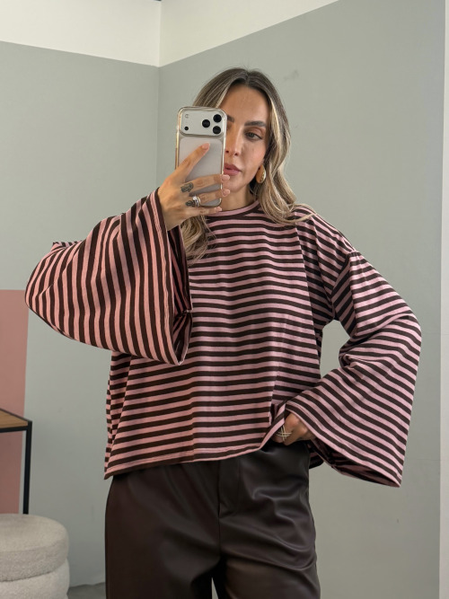 T-shirt manica ampia righe
