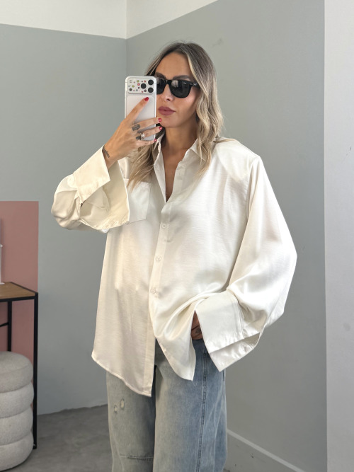 Camicia satin spalline