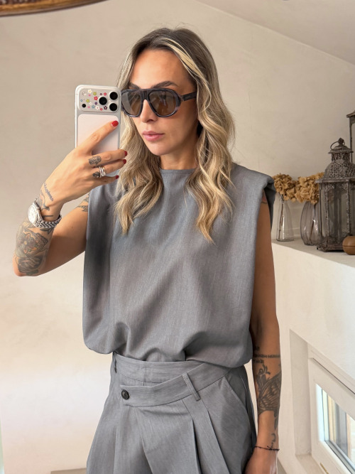 Canotta spalline grey