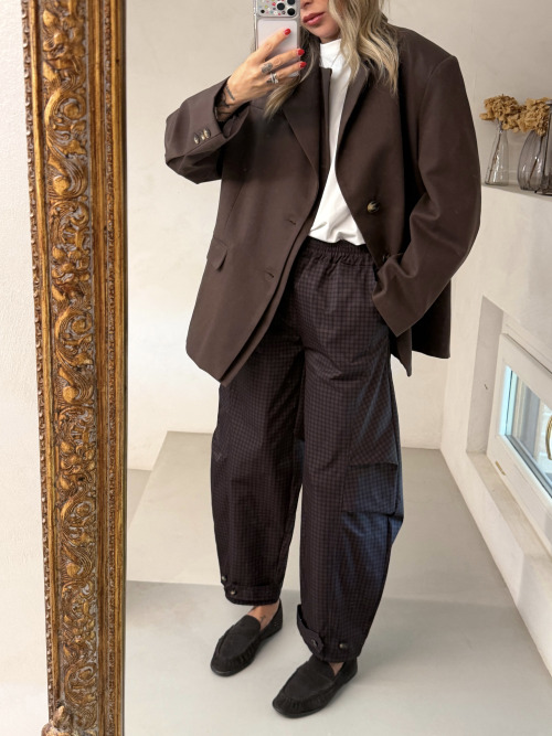 Pantalone barrell quadretti