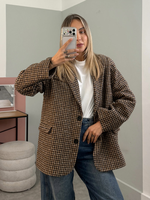 Blazer over pied de poule panno
