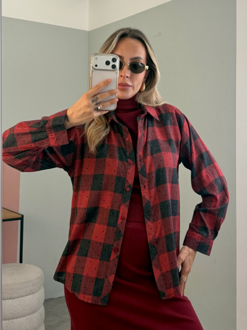Camicia quadri strass